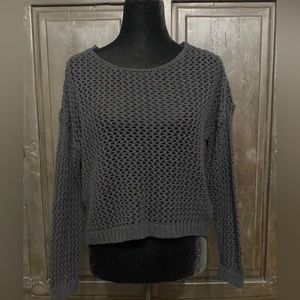 Qa Cropped oversized black knitted sweater Size small